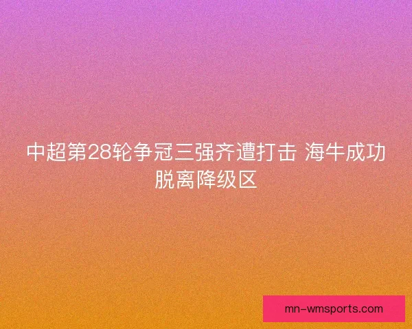 中超第28轮争冠三强齐遭打击 海牛成功脱离降级区 中超第28轮争冠三强齐遭打击 海牛成功脱离降级区