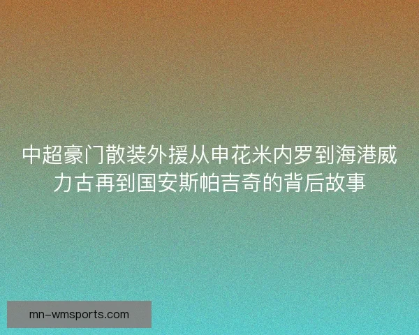 中超豪门散装外援从申花米内罗到海港威力古再到国安斯帕吉奇的背后故事 中超豪门散装外援从申花米内罗到海港威力古再到国安斯帕吉奇的背后故事